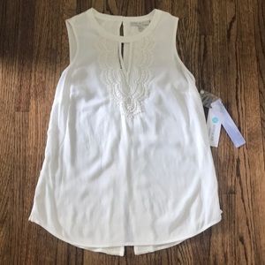 Pale Sky white tank top